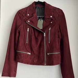 NWT ALL SAINTS CATCH MOTO JACKET - SUEDE